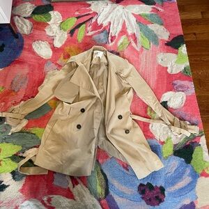 ba&sh Beige Double-Breasted Trench Coat